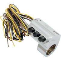 Contour Billet Handlebar Switch — 25.4 mm (1"), 3-button, left mount, chrome