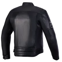 Chaqueta de cuero Revern — Negro, XL