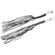 Flecos de palanca de cuero — 12" L, negro, natural