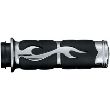 ISO®-Flame Grips — 1" diameter, 5" length, Black, Chrome
