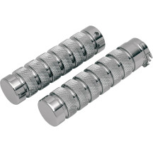 Knurled Notched Custom Grips — 25.4 mm (1"), Chrome