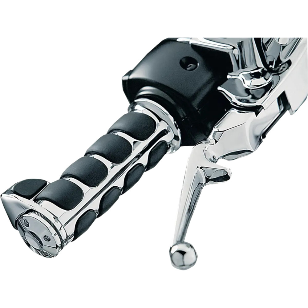 ISO®-Grips for Harley — 25.4 mm (1") handlebar, Black, Chrome