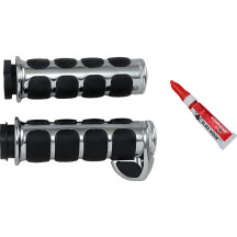 ISO®-Grips for Harley — 25.4 mm (1") handlebar, Black, Chrome