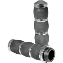 3-Ring Air Cushioned Grips — 1 in handlebar diameter, 5 in length, Black, Chrome