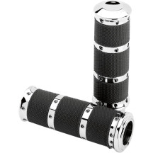 Contour XL Renthal Wrapped Grips — 25.4 mm (1"), Chrome, Black