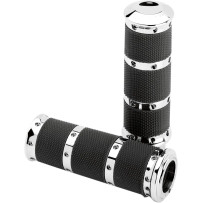 Contour XL Renthal Wrapped Grips — 25.4 mm (1"), Chrome, Black