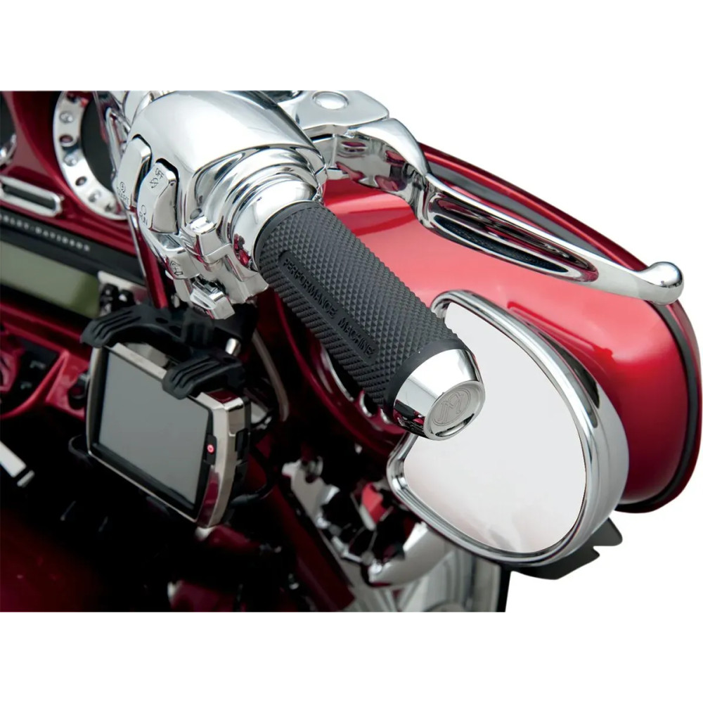 Elite Custom Grips — 25.4 mm (1") handlebar diameter, Black, Chrome