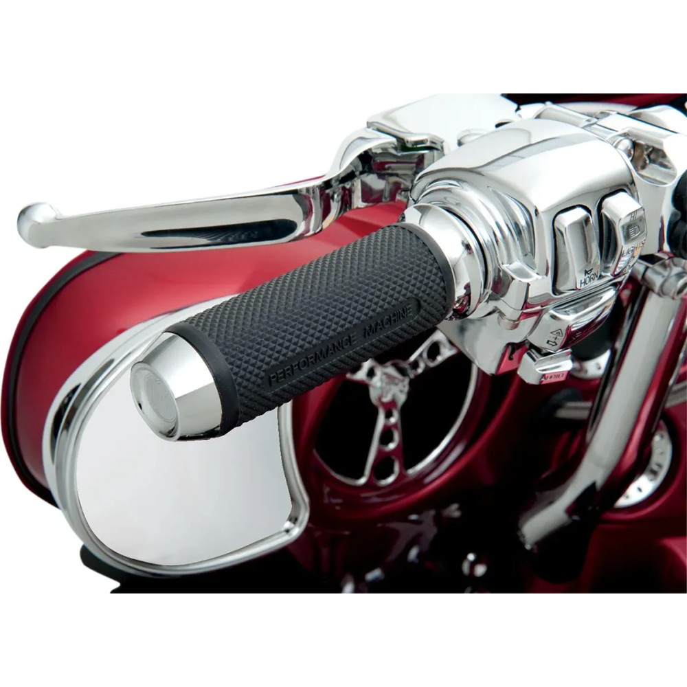 Elite Custom Grips — 25.4 mm (1") handlebar, Black, Chrome