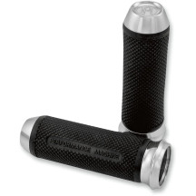 Elite Custom Grips — 25.4 mm (1") handlebar, Black, Chrome