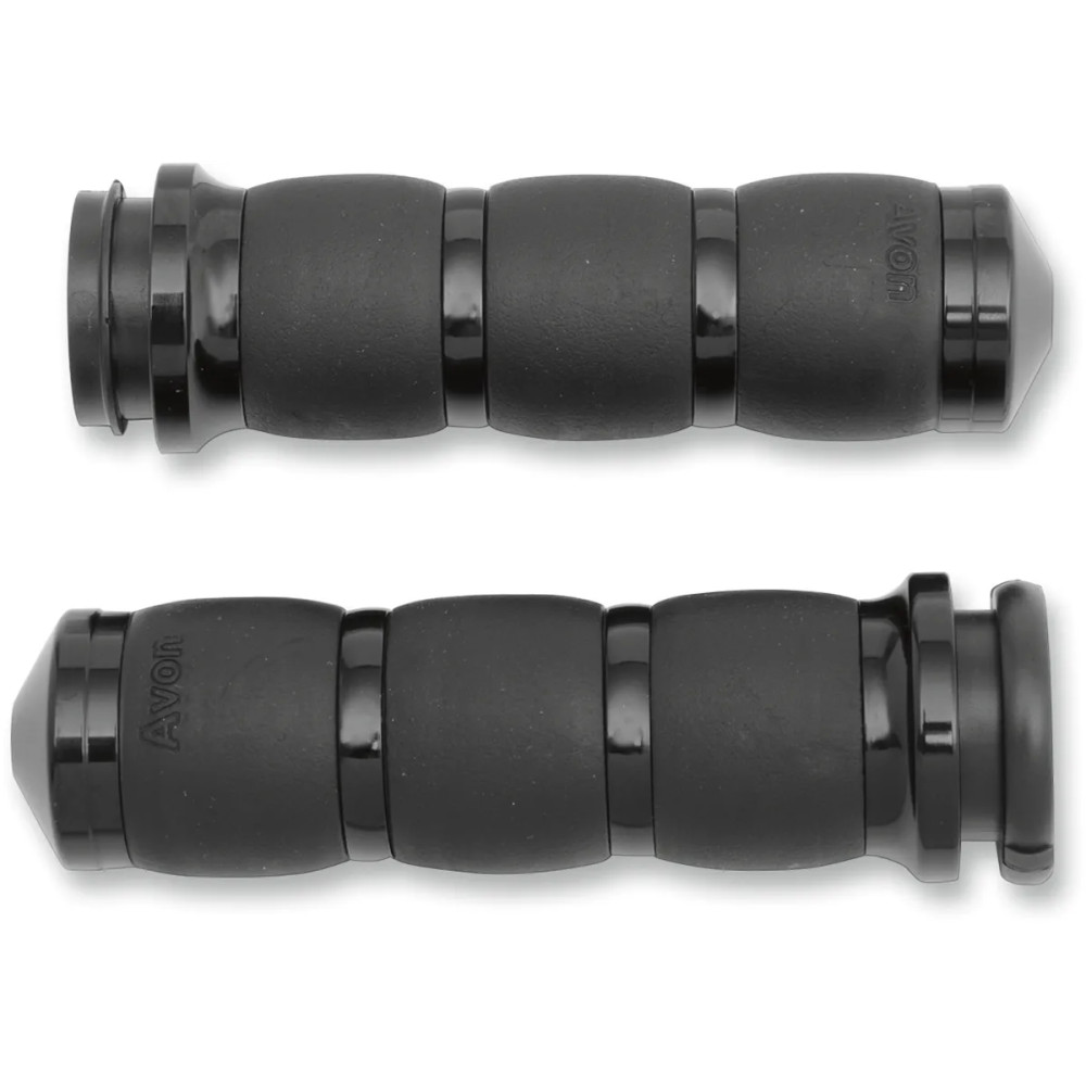 3-Ring Velvet Air Grips — 1" (25.4 mm) handlebar diameter, 4-5/8" (11.7 cm) length, Black