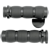 3-Ring Velvet Air Grips — 25.4 mm (1") handlebar, 11.7 cm (4-5/8"), Black