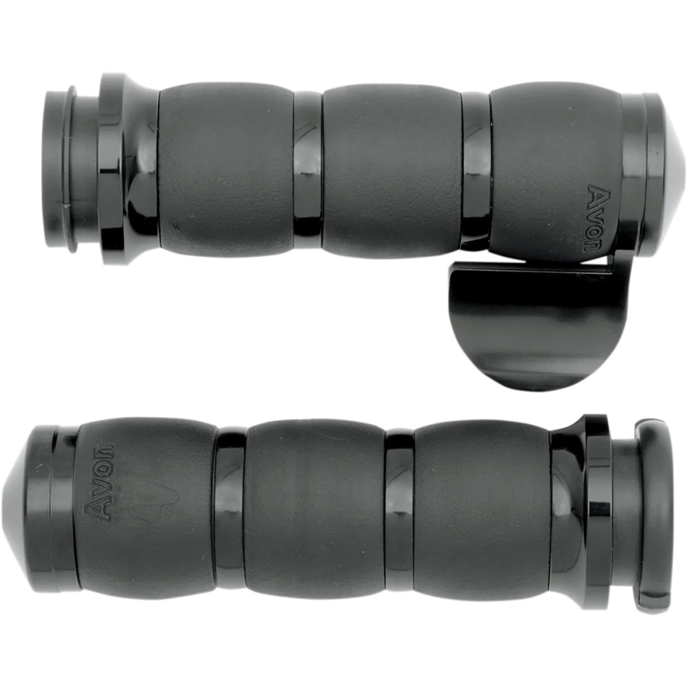 3-Ring Velvet Air Grips — 25.4 mm (1") handlebar, 11.7 cm (4-5/8"), Black