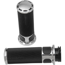 Slot Track Grips — 25.4 mm (1"), Black, Chrome