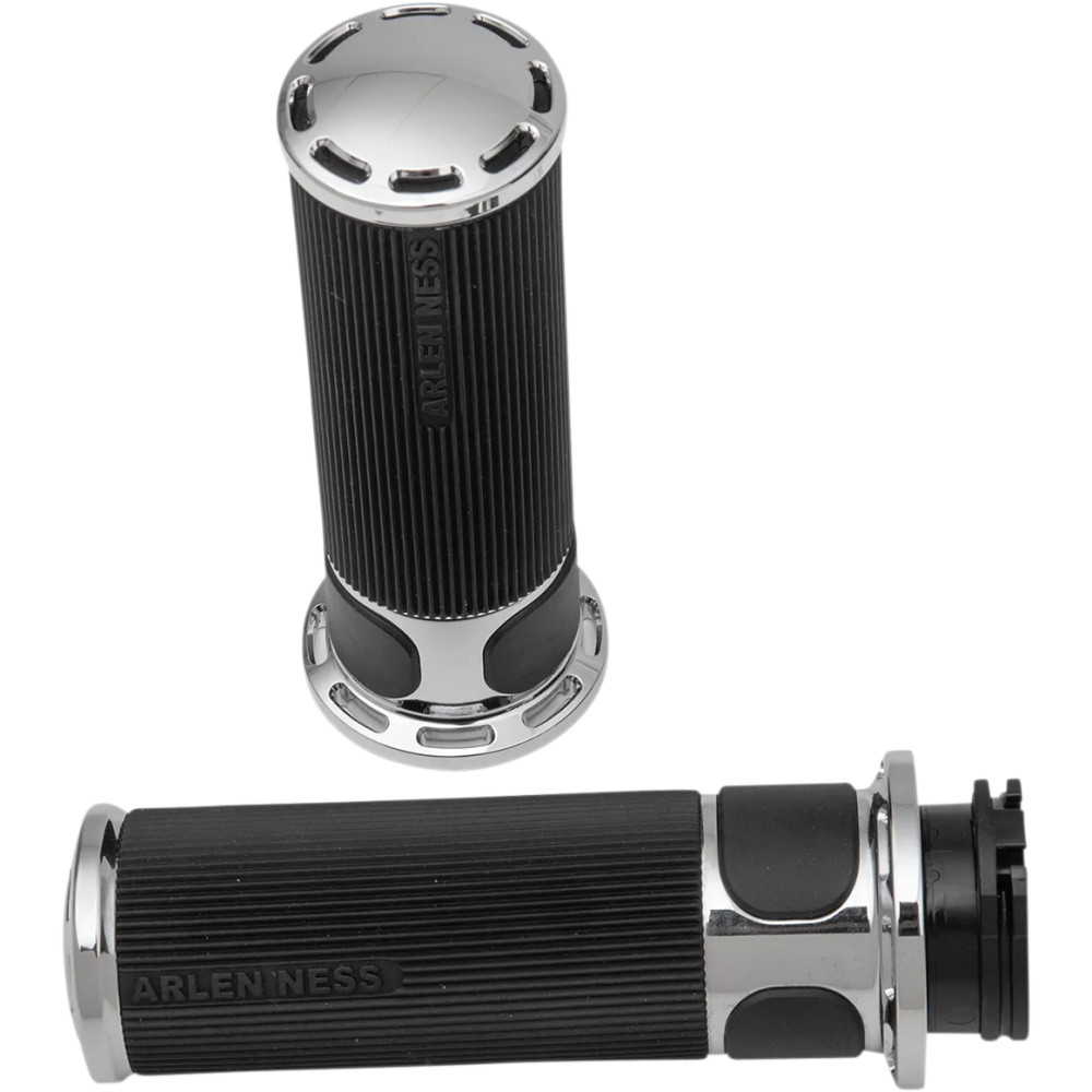 Slot Track Grips — 25.4 mm (1"), Black, Chrome