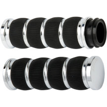 Fusion Ring Leader Grips — 25.4 mm (1") fit, Chrome/Black