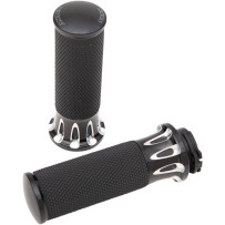 Fusion Deep Cut Grips — 1" handlebar diameter, black anodized