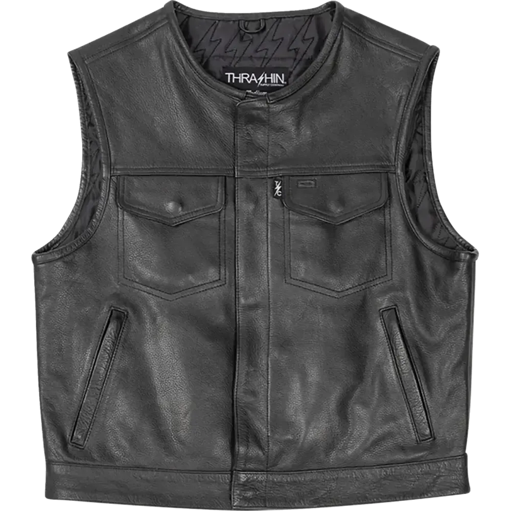 Encinal Leather Shorty Riding Vest — Black, 2XL