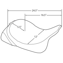 Backrest Compatible Solo Seat — 44 mm thickness, 62 cm overall length, Black