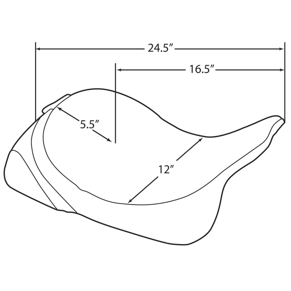 Backrest Compatible Solo Seat — 44 mm thickness, 62 cm overall length, Black