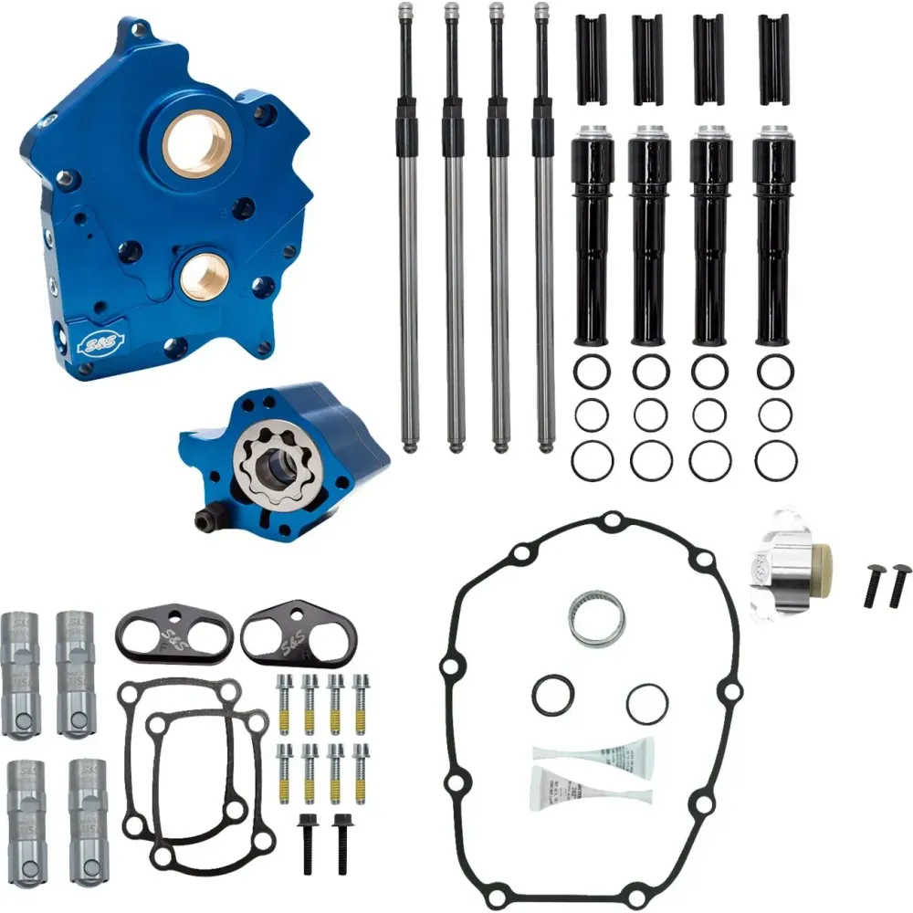 Cam Chest Kit without Cams for Chain Drive M8 — Chain Drive, Black Pushrod Tubes