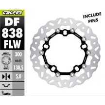 Brake Rotor Floating Wave — 300 mm, 5 mm, 5 Hole, Black, Silver