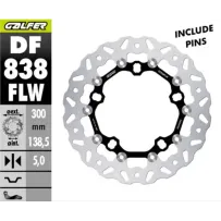 Disco de freno Floating Wave — 300 mm, 5 mm, 5 Hole, Black, Silver