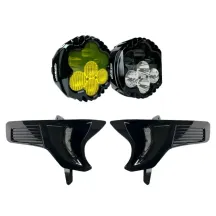 Kit de doble faro Shark Demon® 2 con ventilaciones de intermitente LED — Harley-Davidson®, negro brillante