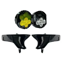 Kit de doble faro Shark Demon® 2 con ventilaciones de intermitente LED — Harley-Davidson®, negro brillante