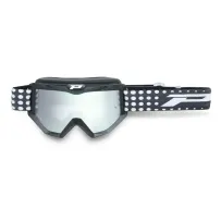 Gafas MX PRO GRIP 3201FL Atzaki — Talla única, negro/plata/blanco, motocross, off-road