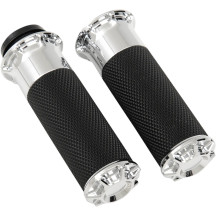 Beveled Grips — 25.4 mm (1") handlebar, Chrome, Black