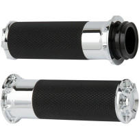 Beveled Grips — 25.4 mm (1"), Chrome, Black