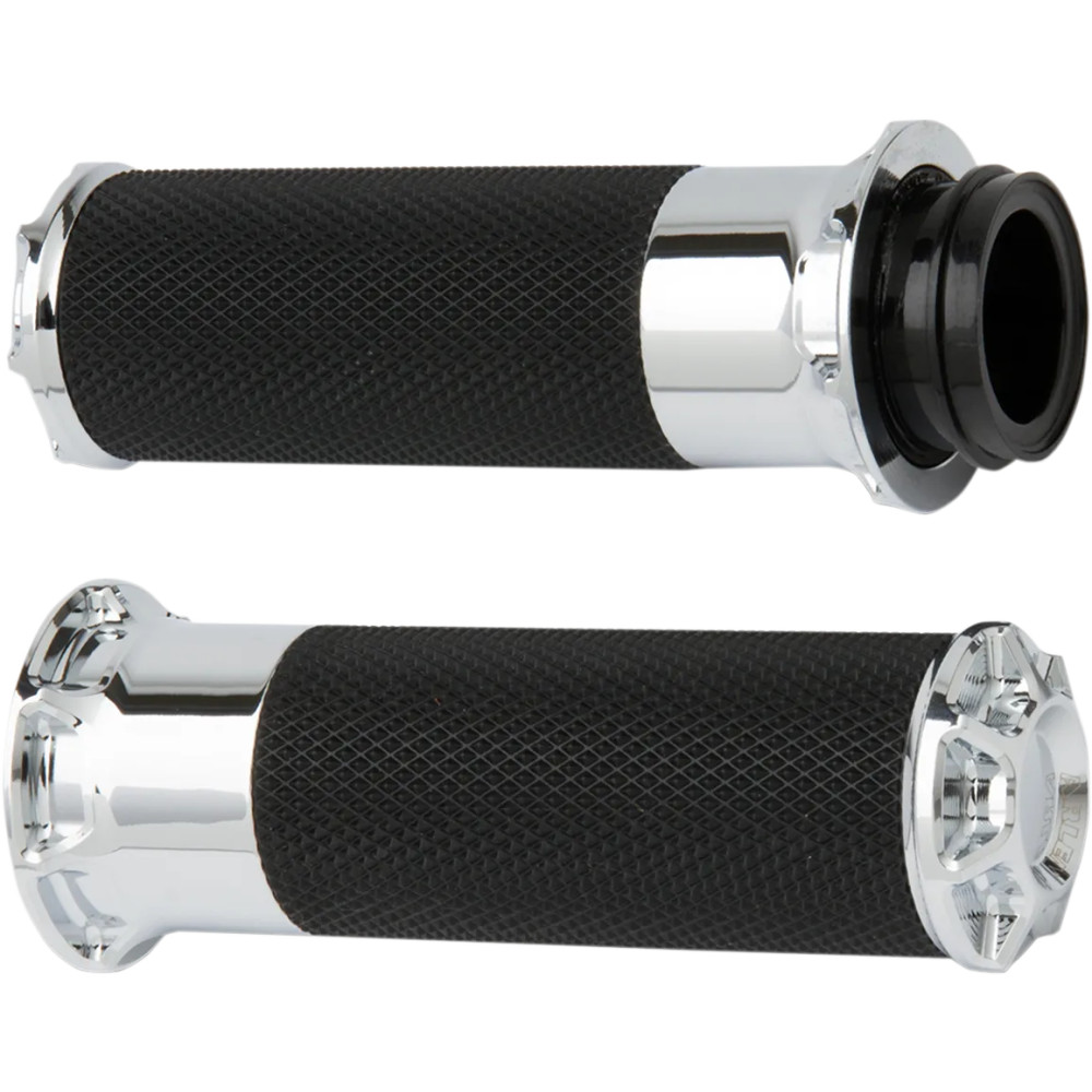 Beveled Grips — 25.4 mm (1"), Chrome, Black