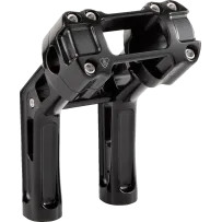 Elevadores Wayback — retroceso de 3", ancho de 3-1/2", negro brillo, diámetro de sujeción de 1"