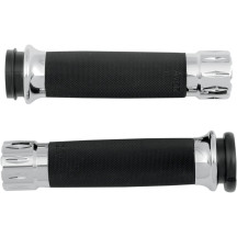 Rival Custom Grips — 25.4 mm (1") handlebar diameter, Chrome, Black