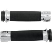 Rival Custom Grips — 25.4 mm (1") handlebar diameter, Chrome, Black