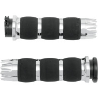 Excalibur Air Cushioned Grips — 1" handlebar diameter, 5" length, Chrome, Black