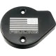 Cam Timing Cover — Gloss Black, Flag Reverse
