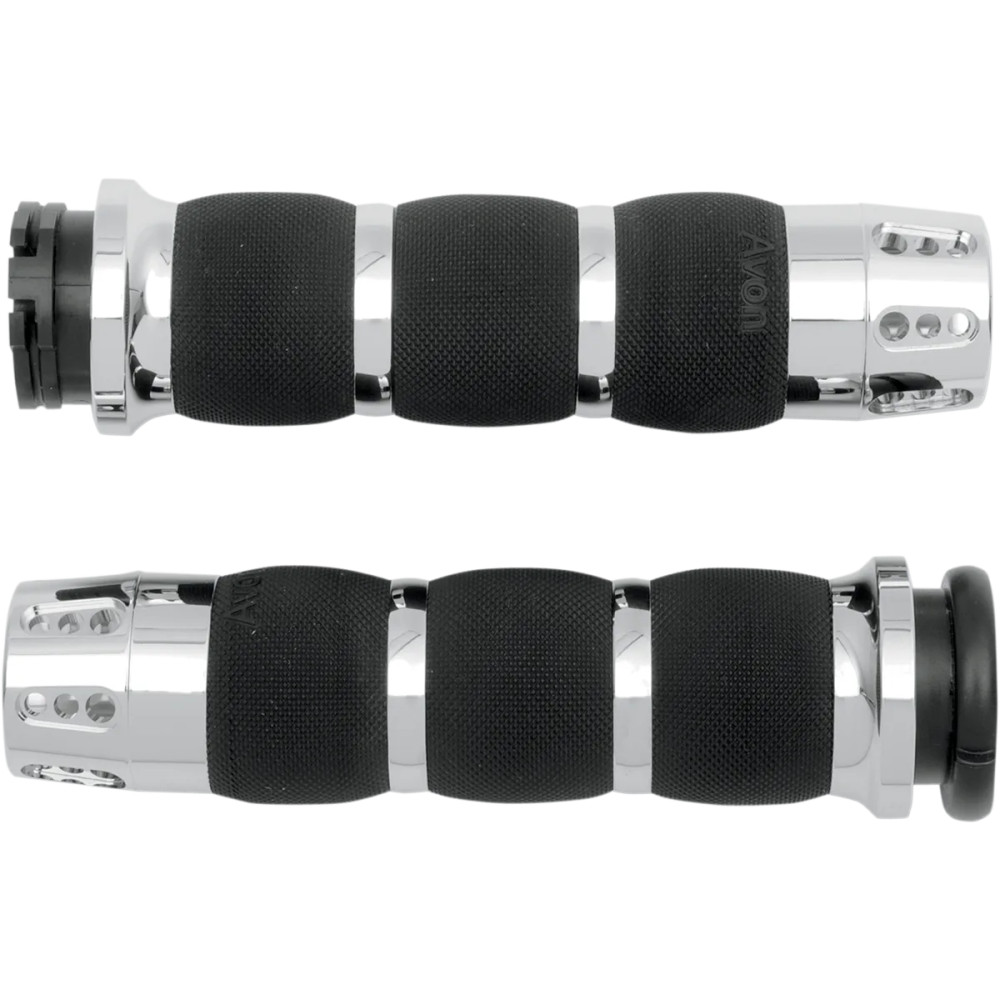 Gatlin Air Cushioned Grips — 25.4 mm (1"), 12.7 cm (5"), Chrome, Black