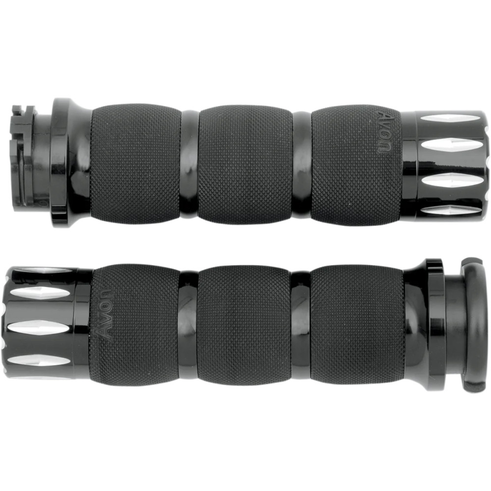 Puños Rival con acolchado de aire — 25,4 mm de manillar, 12,7 cm de largo, Negro anodizado