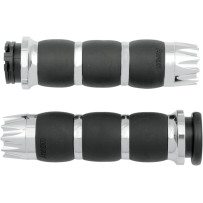 Excalibur Velvet Air Grips — 25.4 mm (1"), Black, Chrome