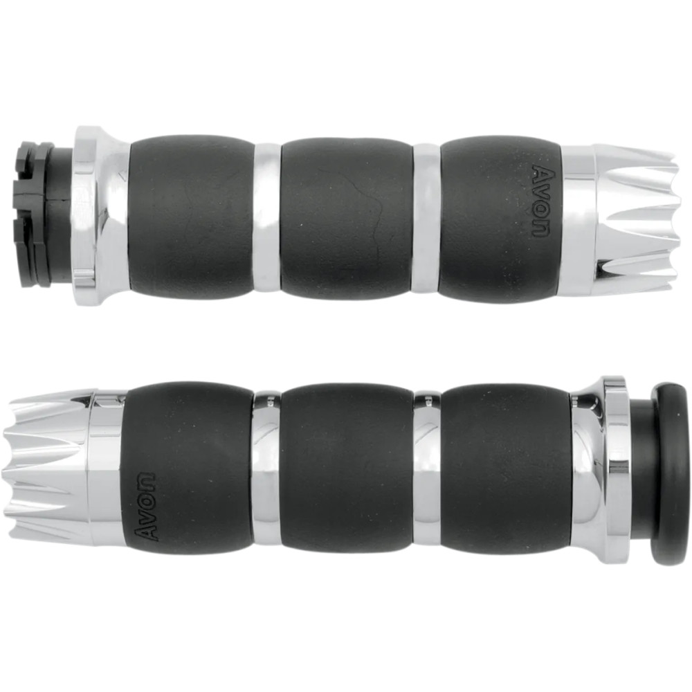 Excalibur Velvet Air Grips — 25.4 mm (1"), Black, Chrome