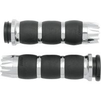 Excalibur Velvet Air Grips — 25.4 mm (1") handlebar, Black/Chrome