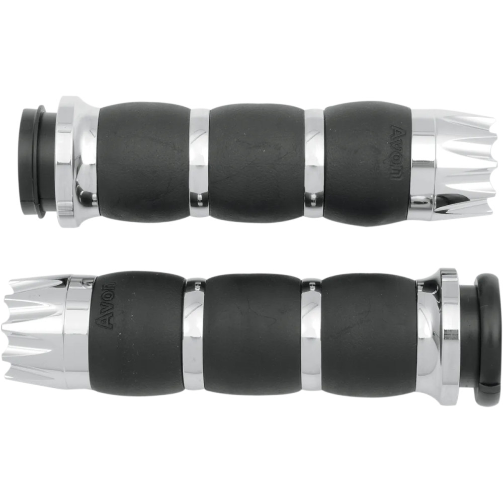 Excalibur Velvet Air Grips — 25.4 mm (1") handlebar, Black/Chrome