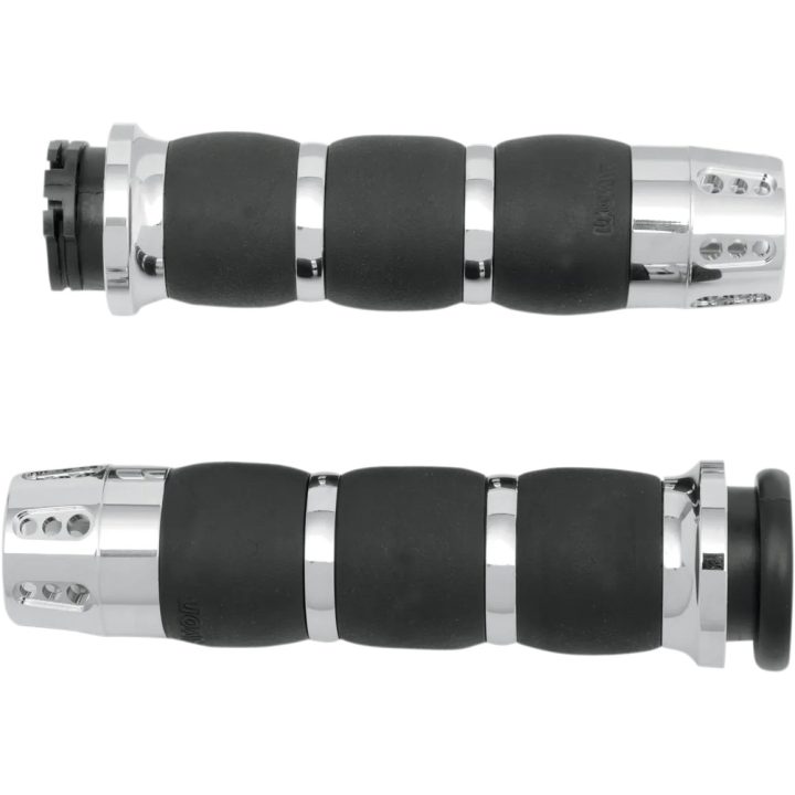 Puños Gatlin Velvet Air — 25,4 mm (1") diámetro del manillar, Negro/Cromo
