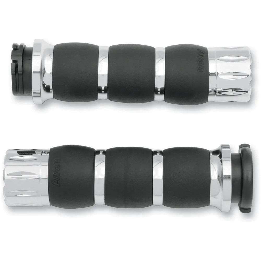 Rival Velvet Air Grips — 25.4 mm (1") handlebar diameter, Chrome, Black