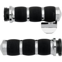 3-Ring Air Cushioned Grips — 25.4 mm (1") handlebar diameter, 12.7 cm (5") length, Black, Chrome