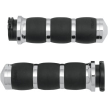 3-Ring Velvet Air Grips — 25.4 mm (1") handlebar diameter, 11.7 cm (4-5/8") length, Black