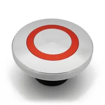 Premium Fuel Cap with Vent — Silver, Red