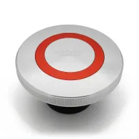 Premium Fuel Cap with Vent — Silver, Red