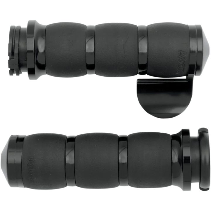 3-Ring Velvet Air Grips — 25.4 mm (1") handlebar, 11.7 cm (4-5/8") length, Black